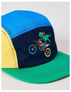 Milkshake Boys Cap Colourblocked with Boucle Dino Word in Multi