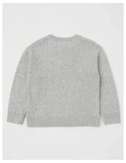 Milkshake Button up Jumper in Grey Marle
