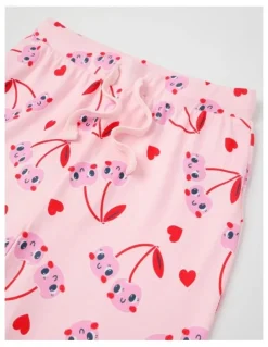 Milkshake Cosy Knit Cherry Pyjamas in Baby Pink