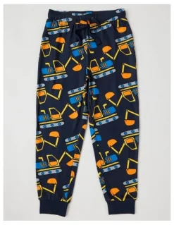 Milkshake Cosy Knit Digger Pyjamas in Navy