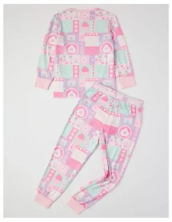 Milkshake Cosy Knit Patchwork Pyjamas in Assorted