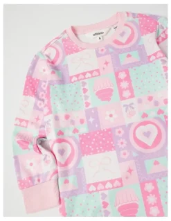 Milkshake Cosy Knit Patchwork Pyjamas in Assorted