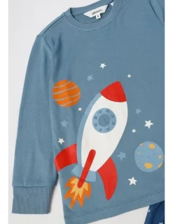 Milkshake Cosy Knit Space Pyjamas in Mustard