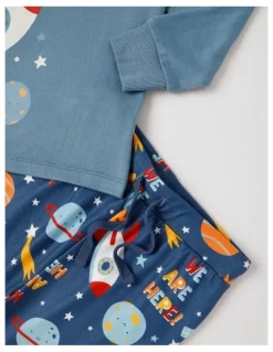 Milkshake Cosy Knit Space Pyjamas in Mustard