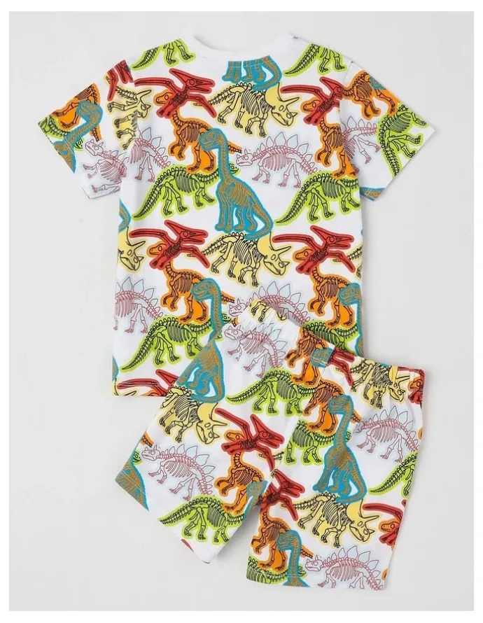 Milkshake Dino Jersey Pyjamas in Assorted