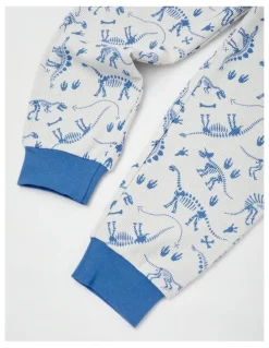 Milkshake Dino Short Sleeve T-Shirt & Pants Pyjamas in Bright Blue