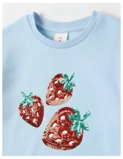 Milkshake Essentials Crew Sweat in Strawberry Blue