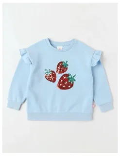 Milkshake Essentials Crew Sweat in Strawberry Blue