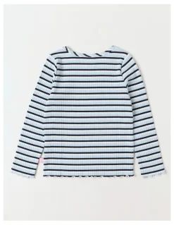 Milkshake Essentials Long Sleeve Rib Tee in Blue Stripe