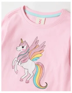 Milkshake Essentials Long Sleeve Tee in Pink Unicorn
