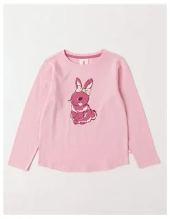 Milkshake Essentials Long Sleeve Tee in Pink Bunny