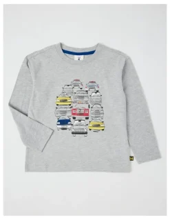 Milkshake Essentials Long Sleeve T-Shirt in Cars Grey Marle