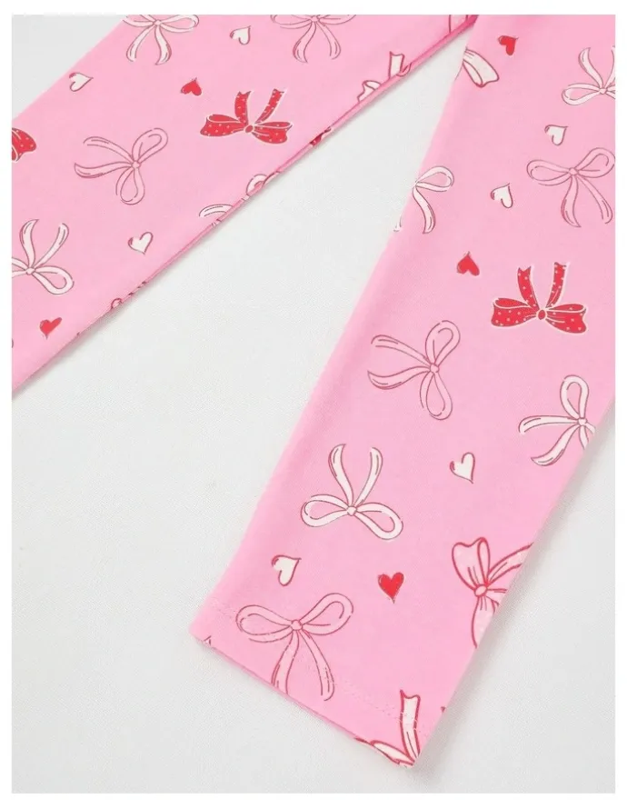 Milkshake Essentials Print Legging in Bows/Pink