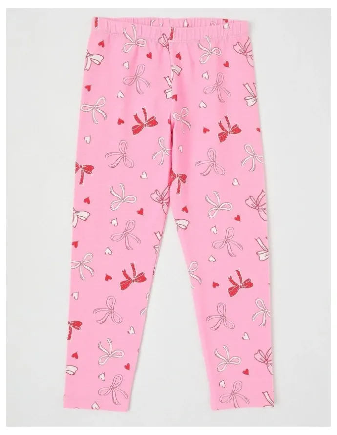 Milkshake Essentials Print Legging in Bows/Pink