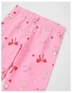Milkshake Essentials Print Legging in Bows/Pink