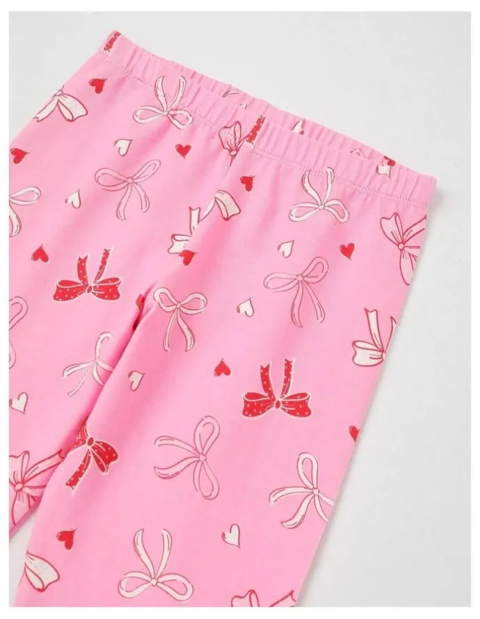 Milkshake Essentials Print Legging in Bows/Pink