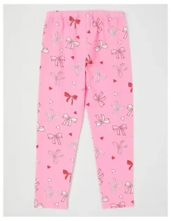 Milkshake Essentials Print Legging in Bows/Pink