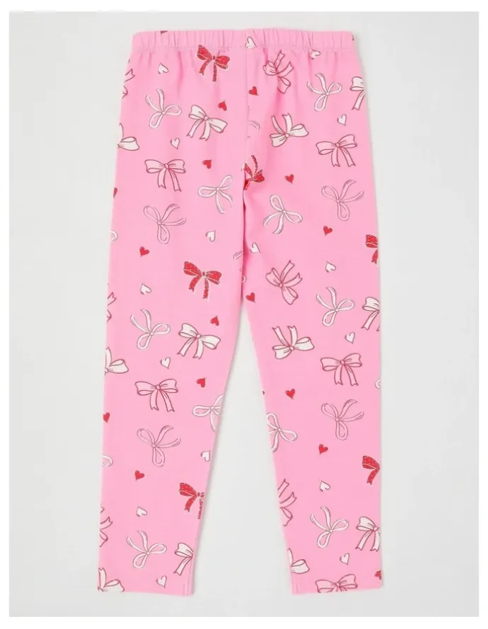 Milkshake Essentials Print Legging in Bows/Pink