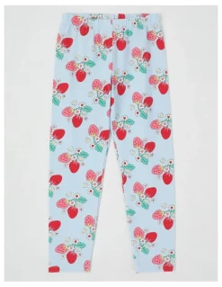 Milkshake Essentials Print Legging in Berry Vines/Light Blue