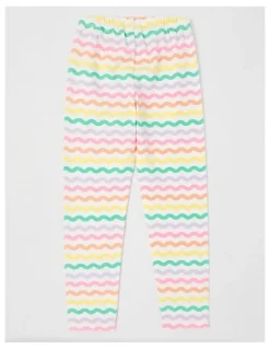 Milkshake Essentials Print Legging in Zig Zag Stripe/Rainbow