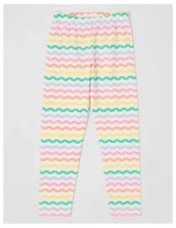 Milkshake Essentials Print Legging in Zig Zag Stripe/Rainbow