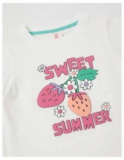 Milkshake Essentials Short Sleeve Print Tee in Sweet Summer Berries in White