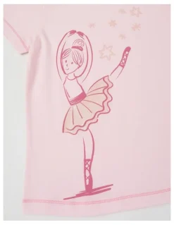 Milkshake Essentials Short Sleeve Print Tee in Ballerina Pink