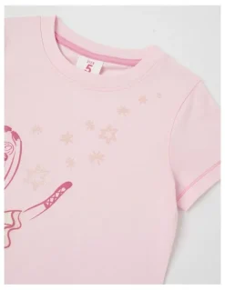 Milkshake Essentials Short Sleeve Print Tee in Ballerina Pink