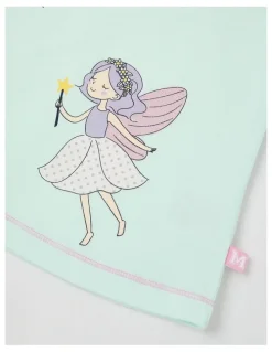 Milkshake Essentials Short Sleeve Print Tee in Flying Fairies/Mint
