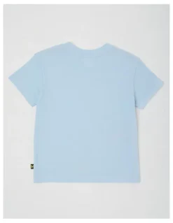 Milkshake Essentials Short Sleeve Print Tee in Three Emergency Vehicles/Light Blue