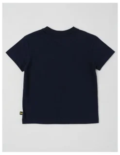 Milkshake Essentials Short Sleeve Print Tee in Super Fast Scooter Dino/Navy