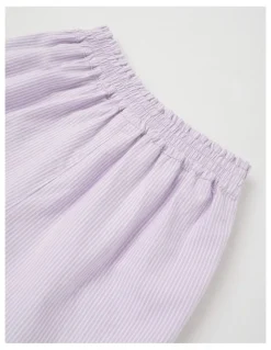 Milkshake Essentials Woven Short in Ticking Stripe in Lilac