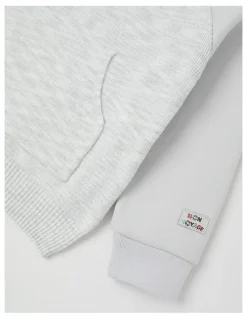 Milkshake Hooded Raglan Knit Pull Over in Grey Marle