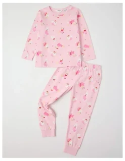 Milkshake Knit Dogs Pyjamas in Baby Pink