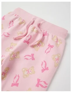 Milkshake Knit Fleece Bear Pyjamas in Baby Pink