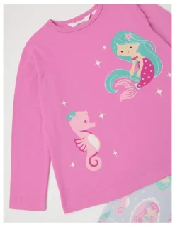 Milkshake Knit/Fleece Mermaid Pyjamas in Fuchsia
