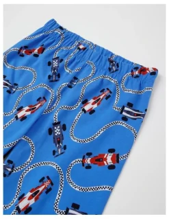 Milkshake Knit Race Car Pyjamas in Grey Marle