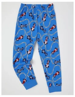 Milkshake Knit Race Car Pyjamas in Grey Marle