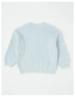 Milkshake Knitted Fluffy Jumper in Light Blue