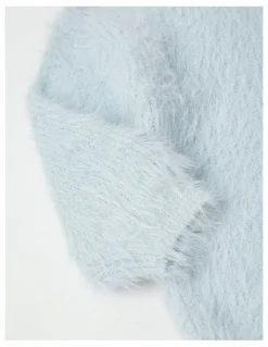 Milkshake Knitted Fluffy Jumper in Light Blue