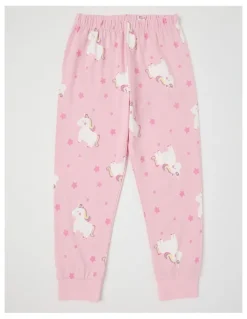 Milkshake Knit Unicorn Pyjamas in Light Blue