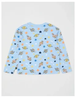 Milkshake Long Sleeve All Over Print Tee in Space Blue