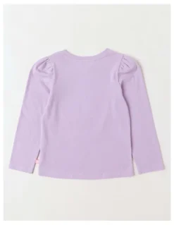 Milkshake Long Sleeve Applique Heart Tee in Pink