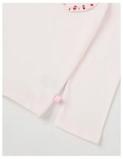 Milkshake Long Sleeve Applique Top in Heart Pink