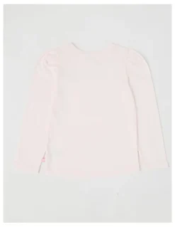 Milkshake Long Sleeve Applique Top in Heart Pink
