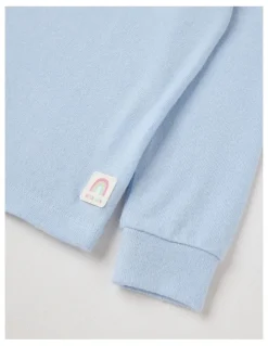Milkshake Long Sleeve Cosy Knit with Diamante Bow in Blue