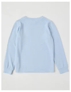 Milkshake Long Sleeve Cosy Knit with Diamante Bow in Blue