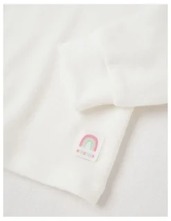 Milkshake Long Sleeve Cosy Knit with Diamante Heart in Cream