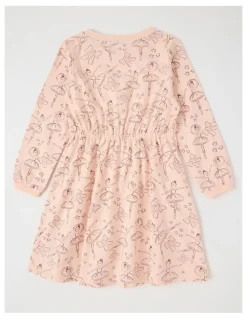 Milkshake Long Sleeve Dress Fit and Flare Dress in Pink