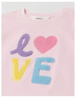 Milkshake Long Sleeve Frill Top in Pink